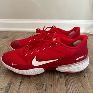 NEW Mens Nike Alpha Huarache Elite 3 Low Red/White Baseball Metal Cleats Sz 12.5